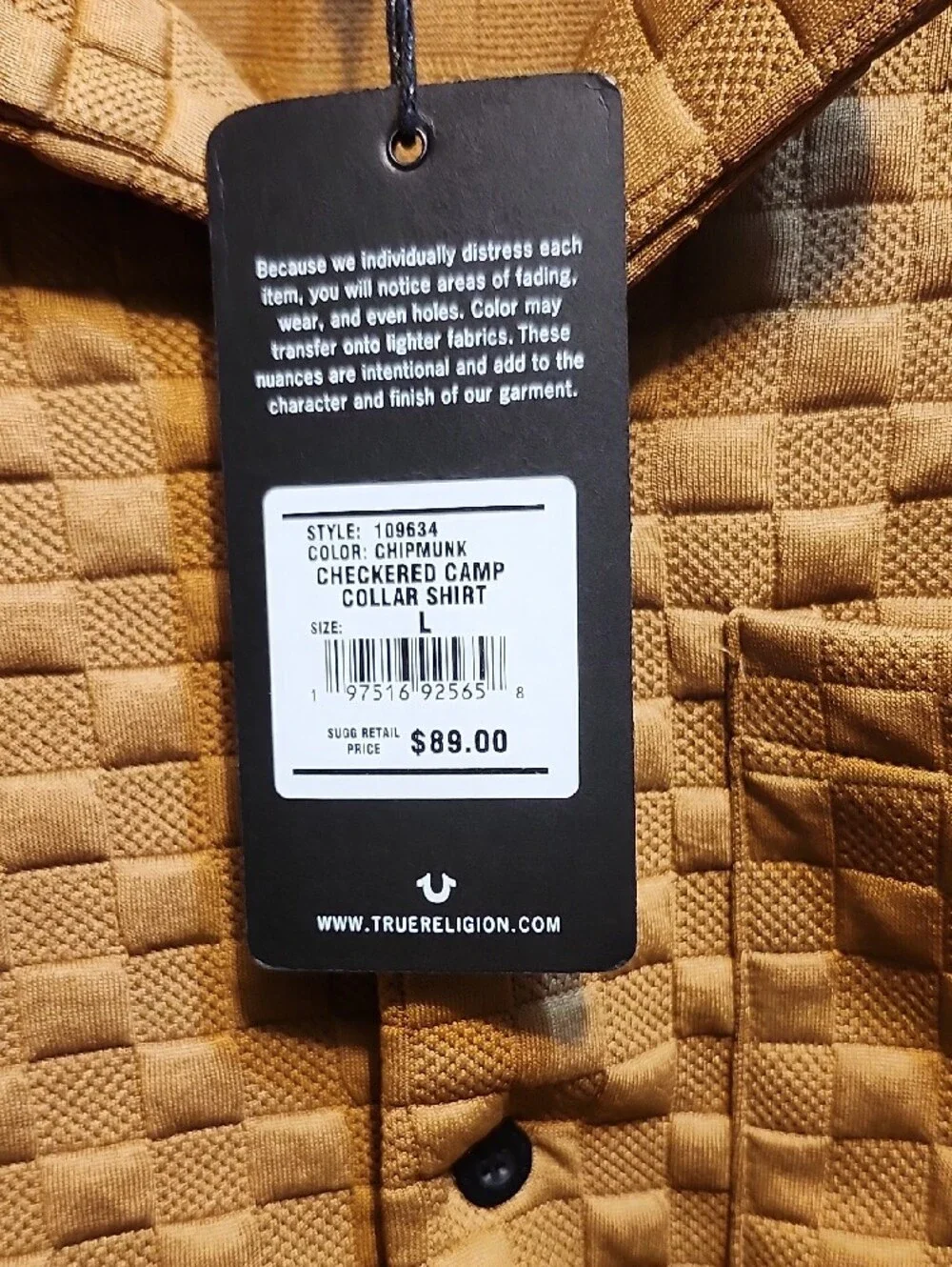 True Religion Men's Quilted Short-Sleeve Shirt Jacket